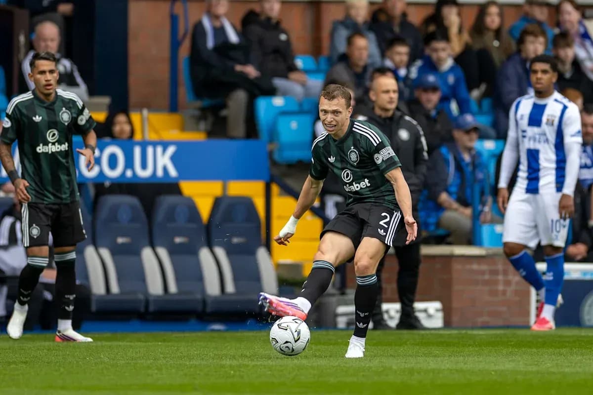 Player kicking a soccer ball during match Player kicking a soccer ball during match