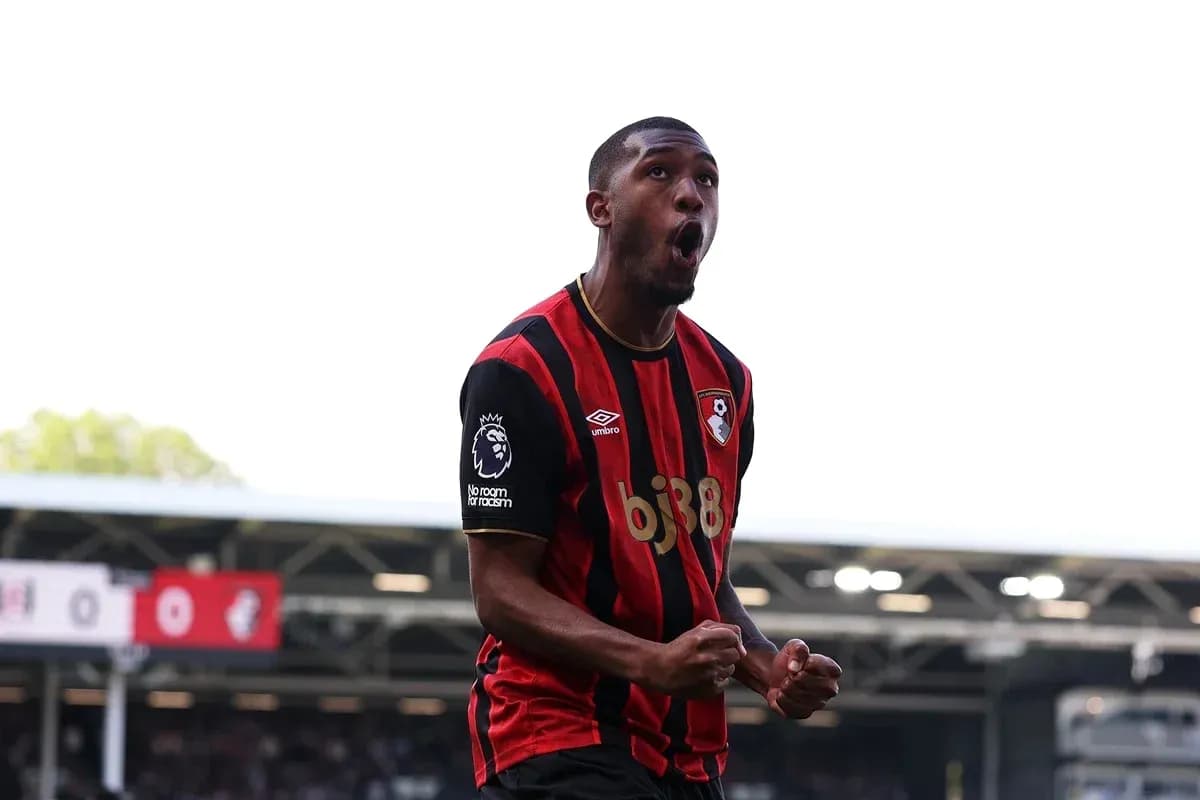 Bournemouth player celebrating a goal on pitch Bournemouth player celebrating a goal on pitch