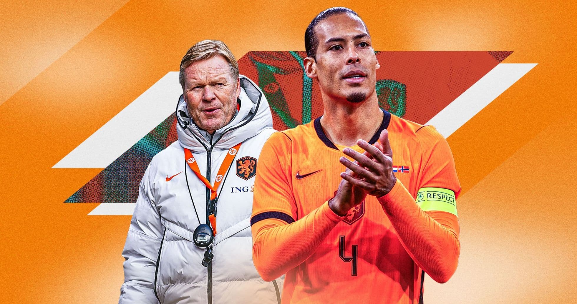 Netherlands coach and captain in team colors Netherlands coach and captain in team colors