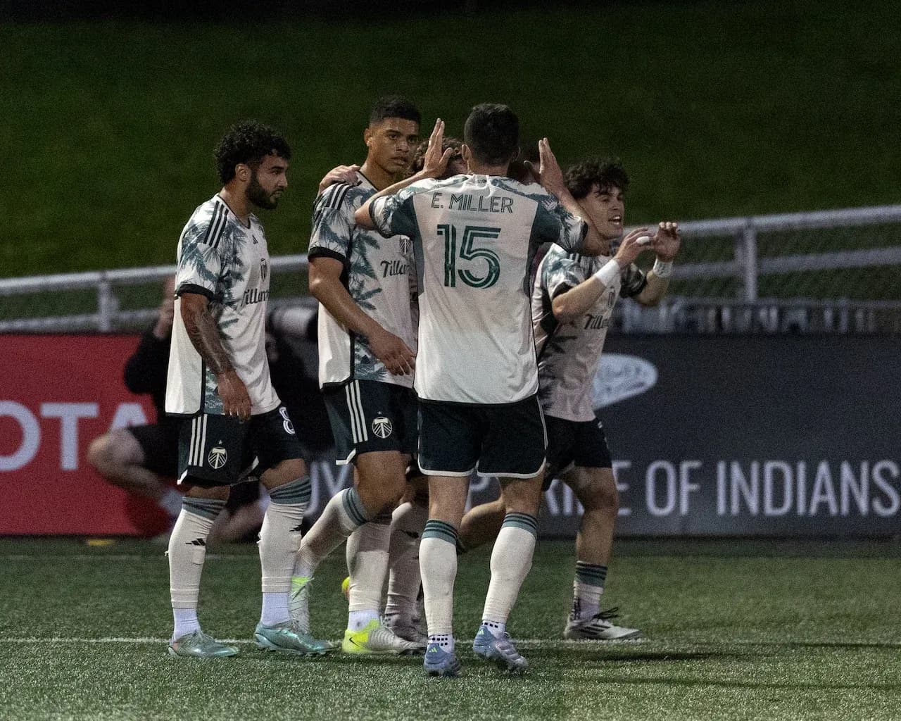 Portland Timbers II players celebrating a goal Portland Timbers II players celebrating a goal
