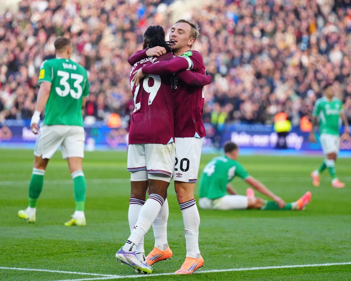 West Ham players celebrating a goal West Ham players celebrating a goal