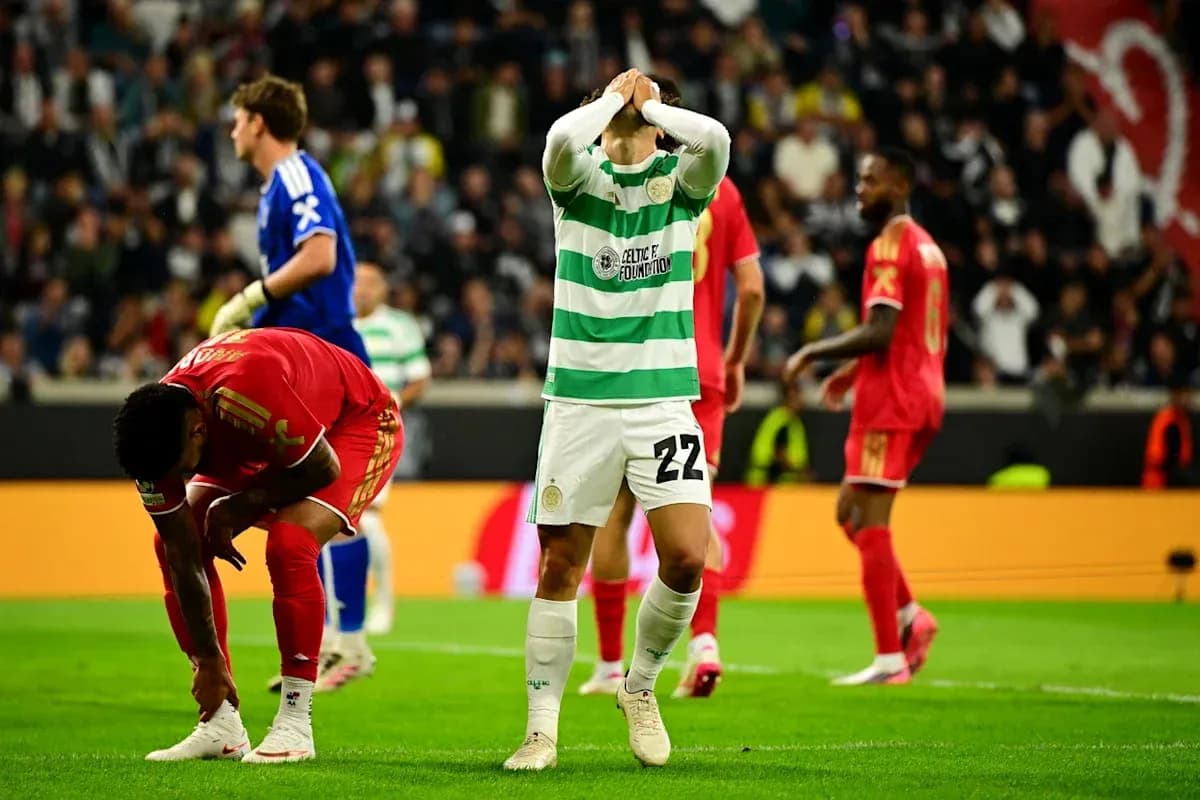 Celtic player reacting after a missed opportunity Celtic player reacting after a missed opportunity
