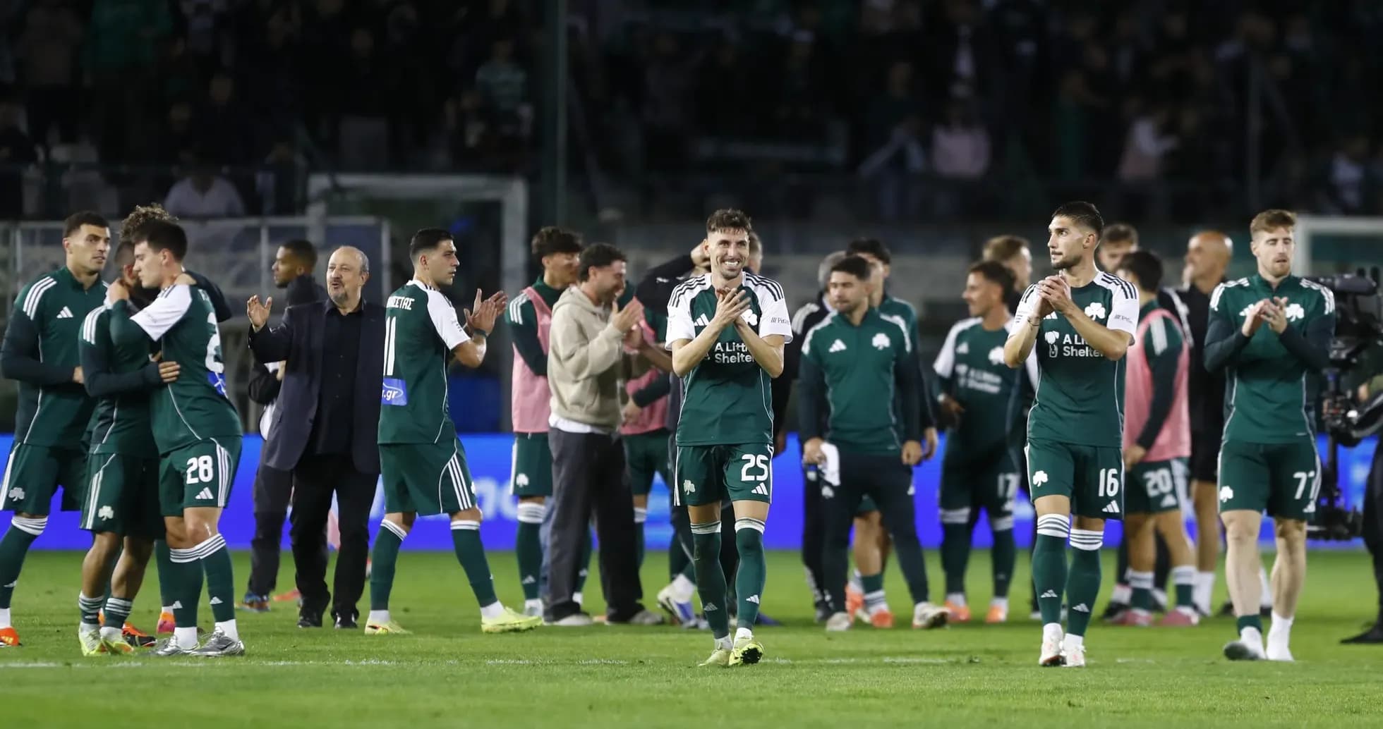 Panathinaikos players celebrating after the match Panathinaikos players celebrating after the match