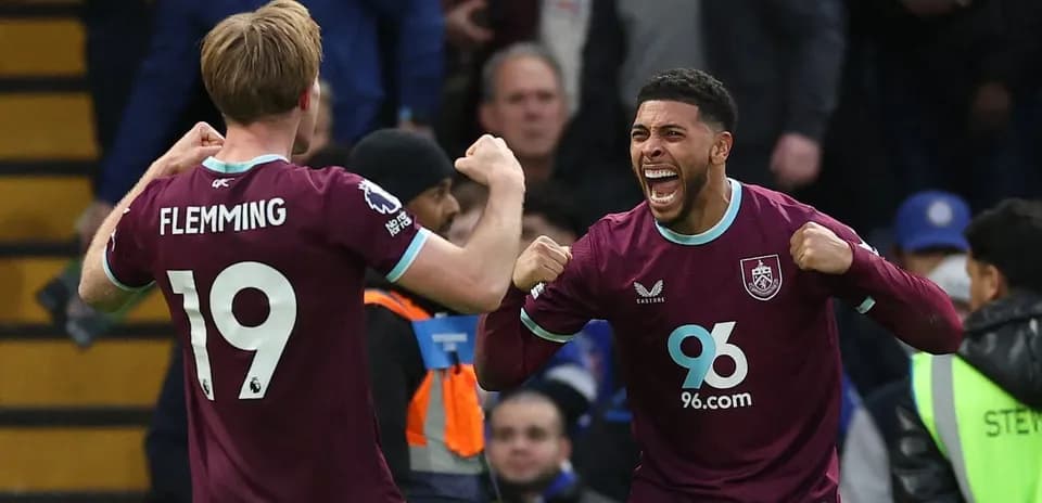 Burnley players celebrating during match Burnley players celebrating during match