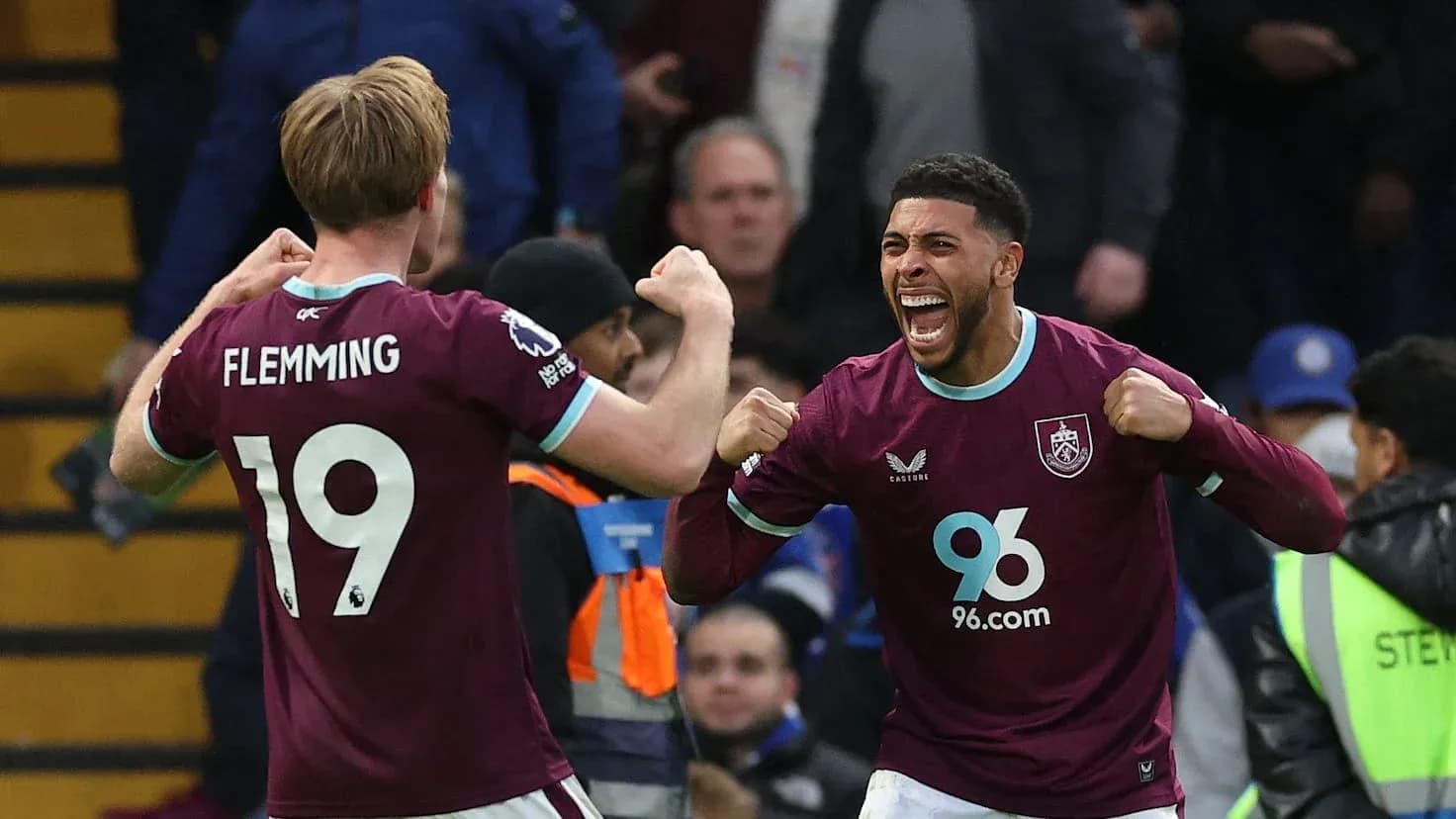 Burnley players celebrating during match Burnley players celebrating during match