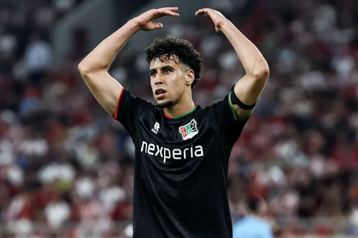 NEC Nijmegen player reacting during match NEC Nijmegen player reacting during match