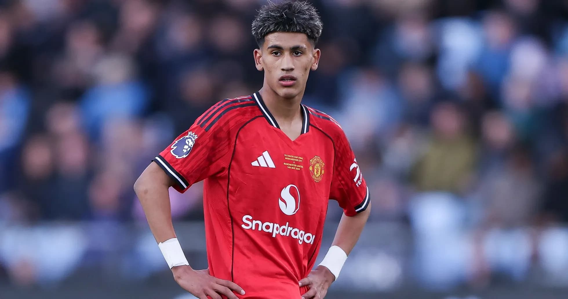 Player in Manchester United kit during match Player in Manchester United kit during match
