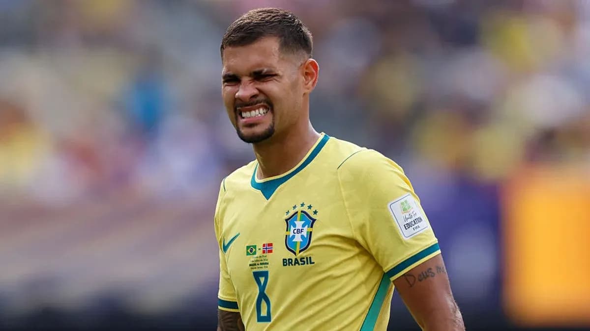 Player wearing Brazil jersey during match action Player wearing Brazil jersey during match action
