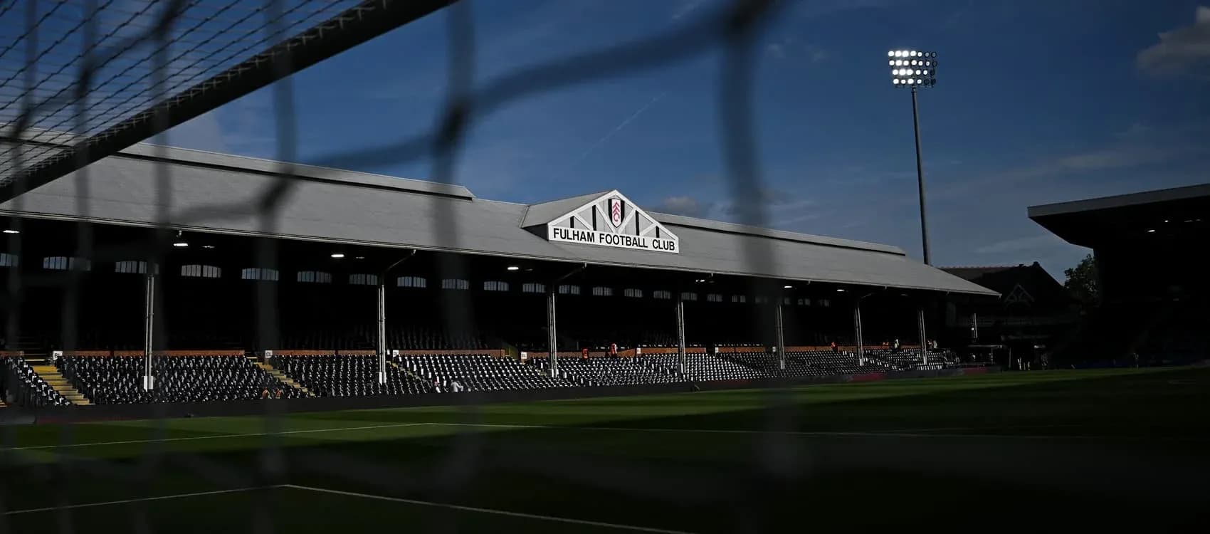 Fulham Football Club stadium with empty stands Fulham Football Club stadium with empty stands