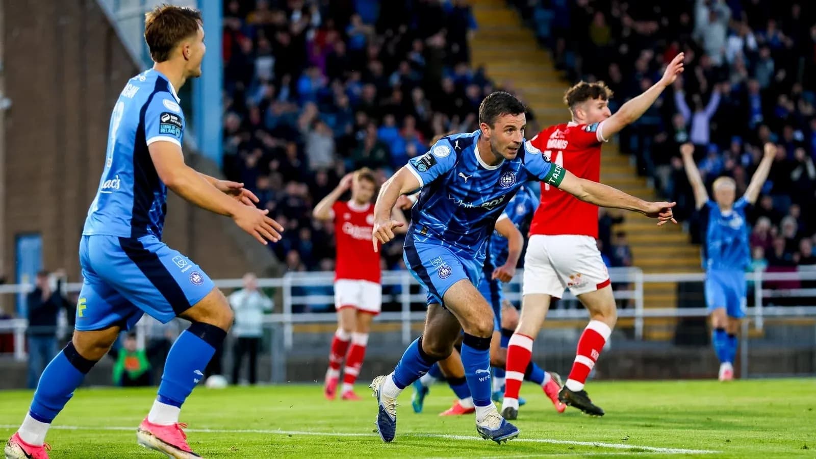 Player celebrating a goal during football match Player celebrating a goal during football match