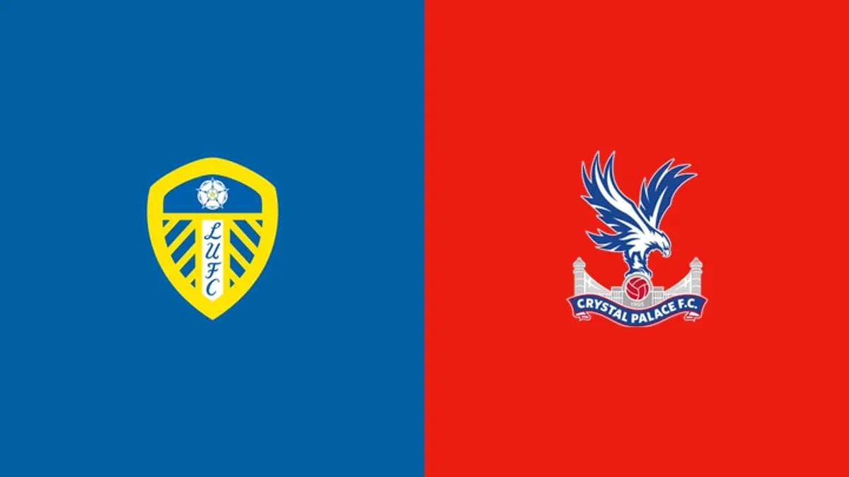 Leeds United and Crystal Palace club logos side by side Leeds United and Crystal Palace club logos side by side