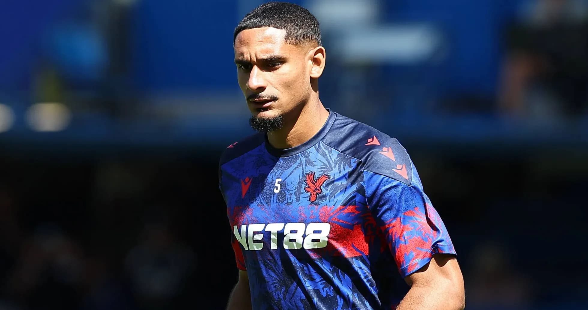 Player in Crystal Palace training kit on field Player in Crystal Palace training kit on field