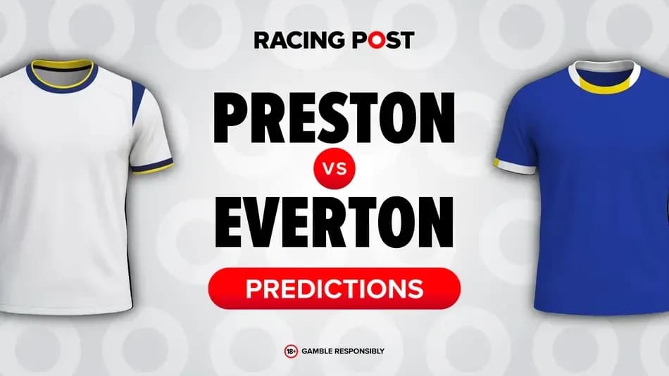 Graphic showing Preston vs Everton match predictions Graphic showing Preston vs Everton match predictions