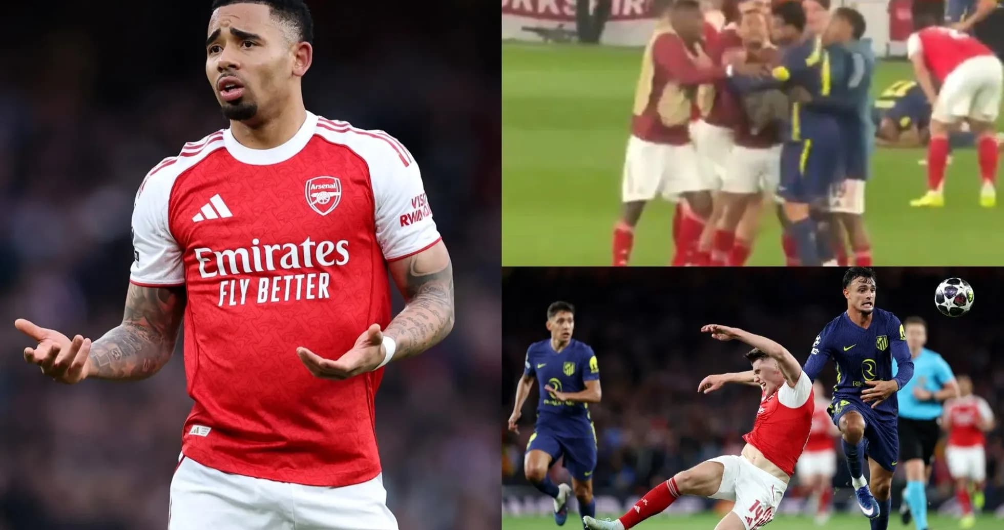Gabriel Jesus gestures during a match, multiple scenes Gabriel Jesus gestures during a match, multiple scenes