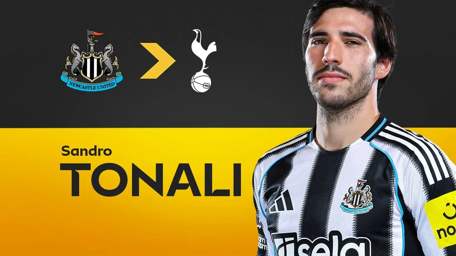 Sandro Tonali wearing Newcastle United kit Sandro Tonali wearing Newcastle United kit