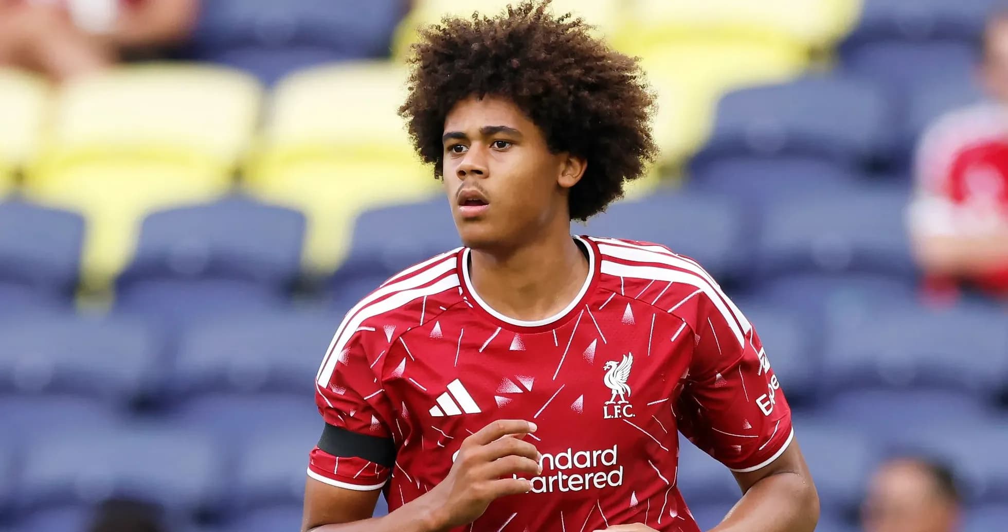 Player warming up in Liverpool kit before match Player warming up in Liverpool kit before match