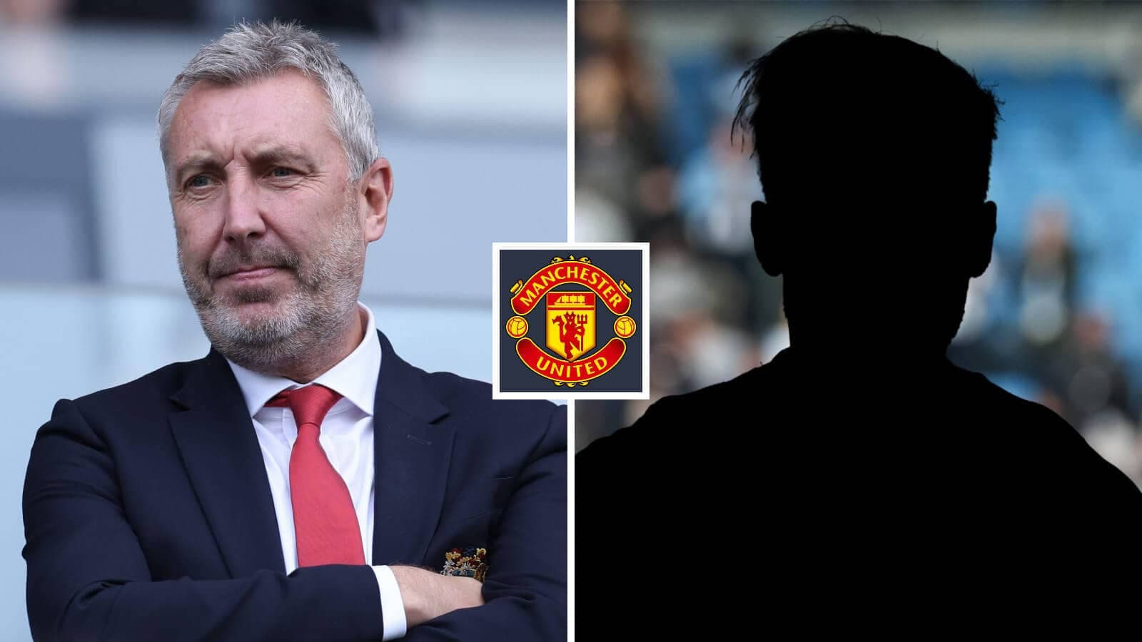 Manager with Manchester United logo and silhouette Manager with Manchester United logo and silhouette
