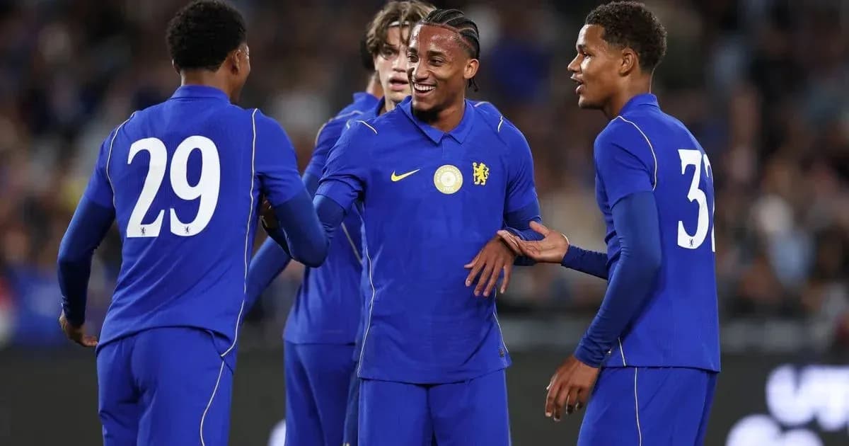 Chelsea players celebrating during a match Chelsea players celebrating during a match