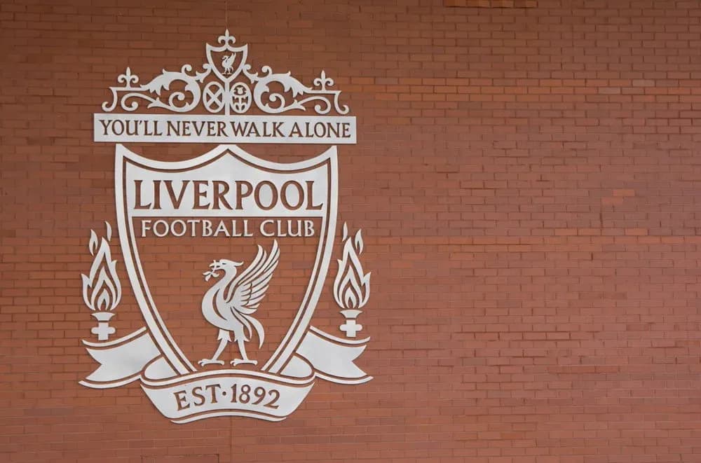 Liverpool Football Club crest on brick wall Liverpool Football Club crest on brick wall