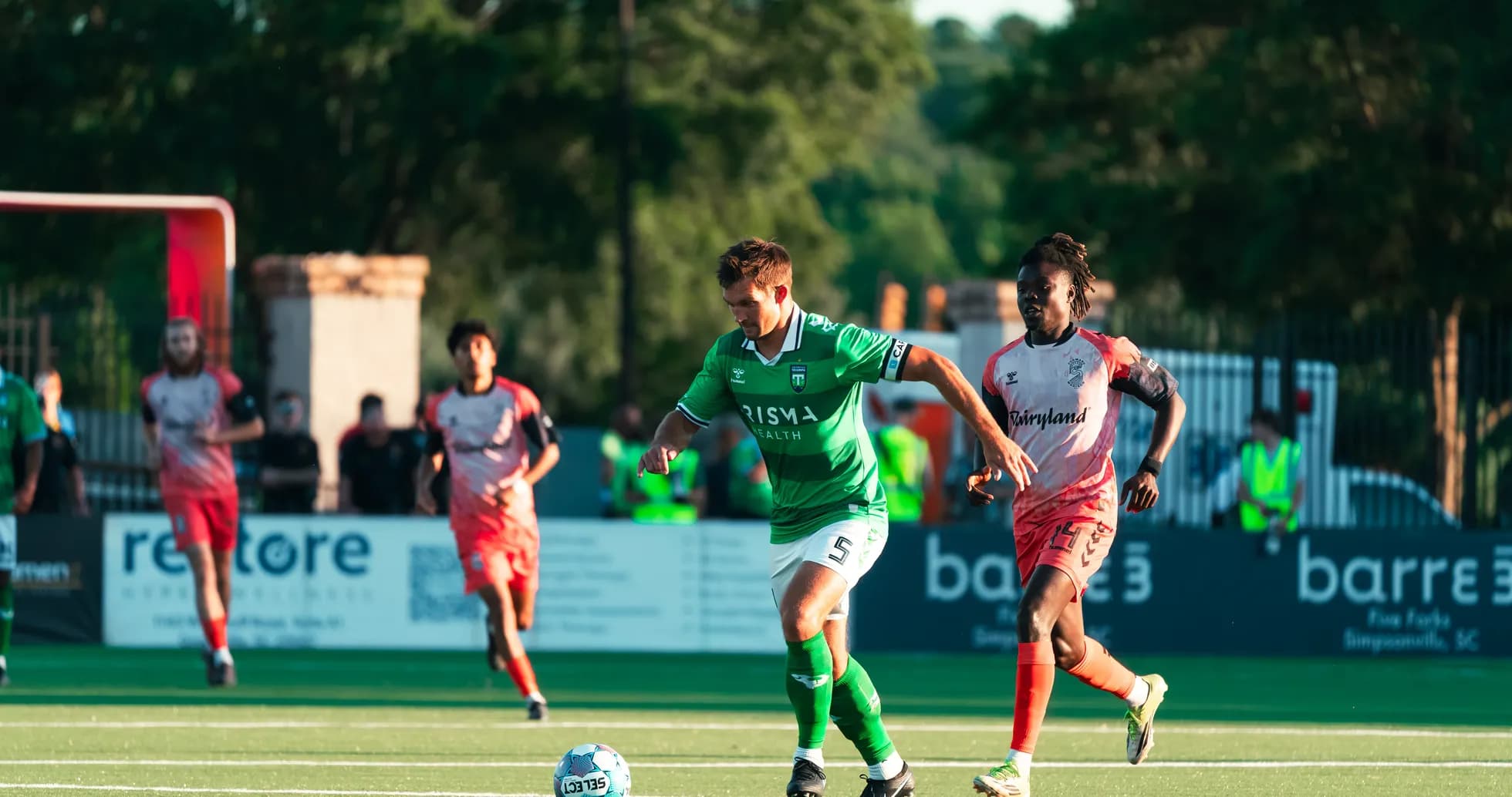 Player dribbling the ball during USL match Player dribbling the ball during USL match