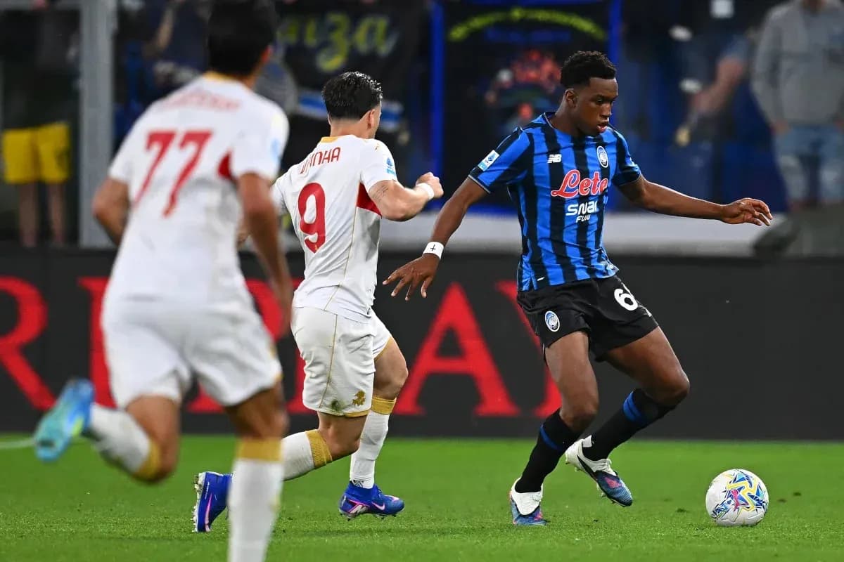 Player dribbling the ball during Serie A match Player dribbling the ball during Serie A match