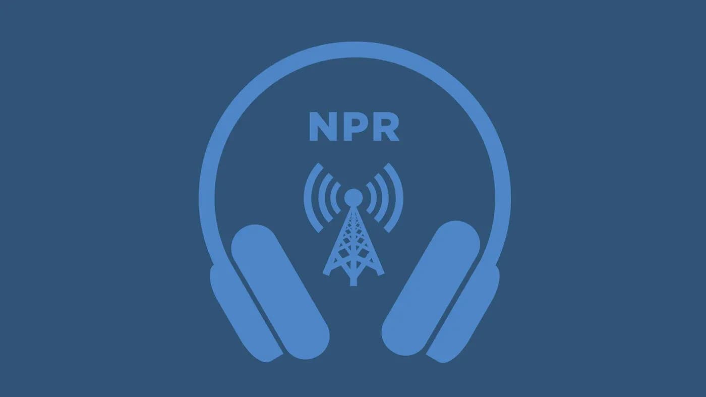 NPR logo with headphones and broadcast tower NPR logo with headphones and broadcast tower