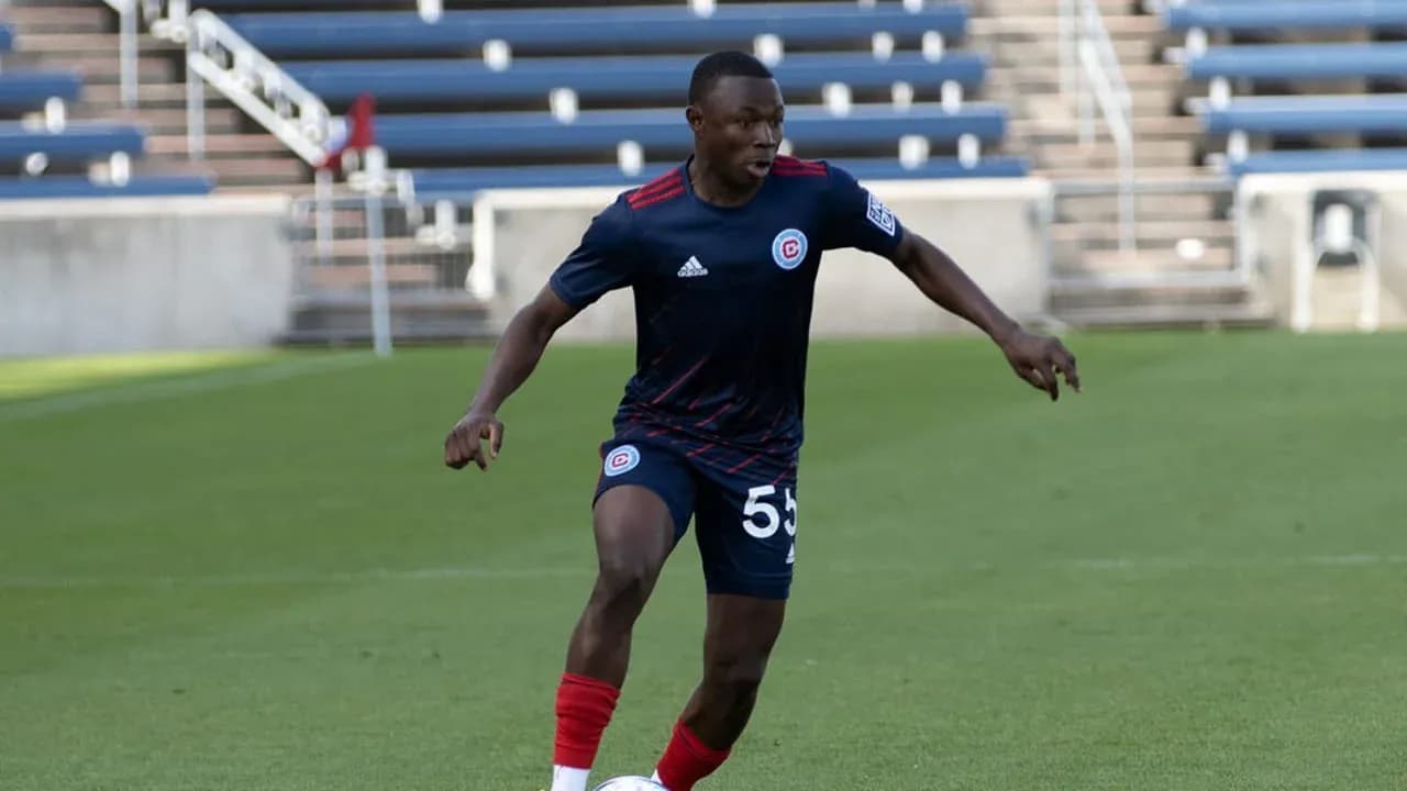 Player in action during Chicago Fire II match Player in action during Chicago Fire II match