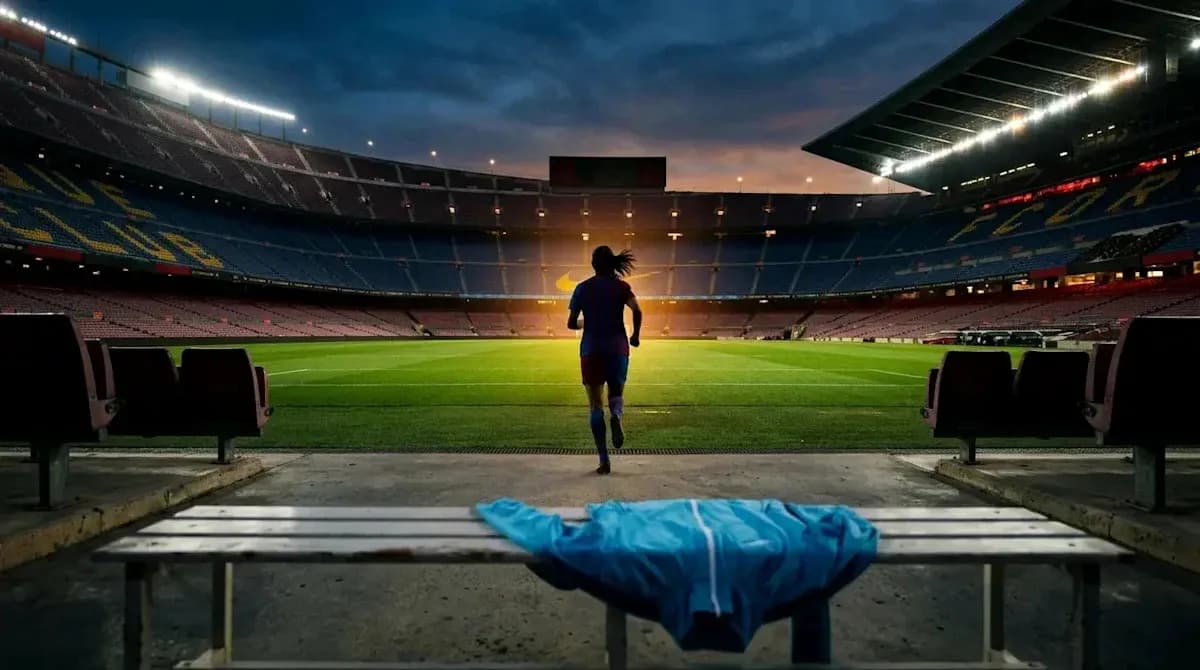 Player running onto the pitch at stadium Player running onto the pitch at stadium