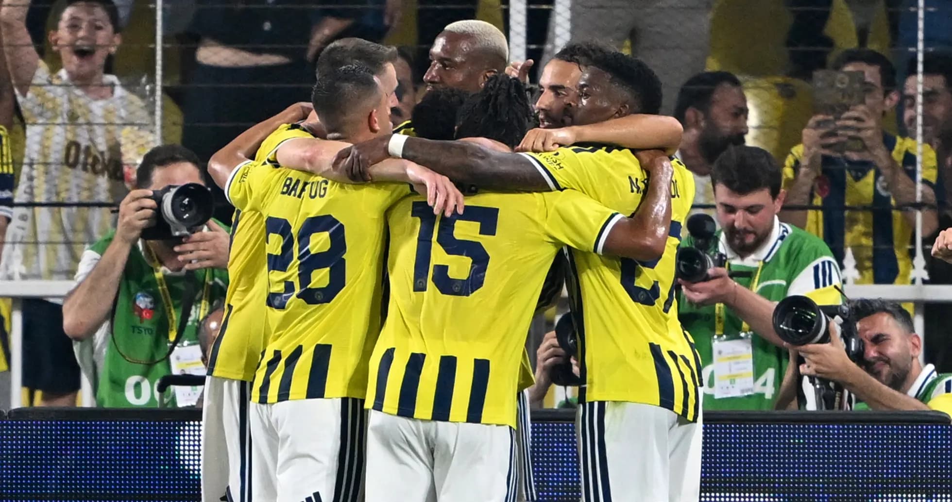 Fenerbahçe players celebrating a goal Fenerbahçe players celebrating a goal