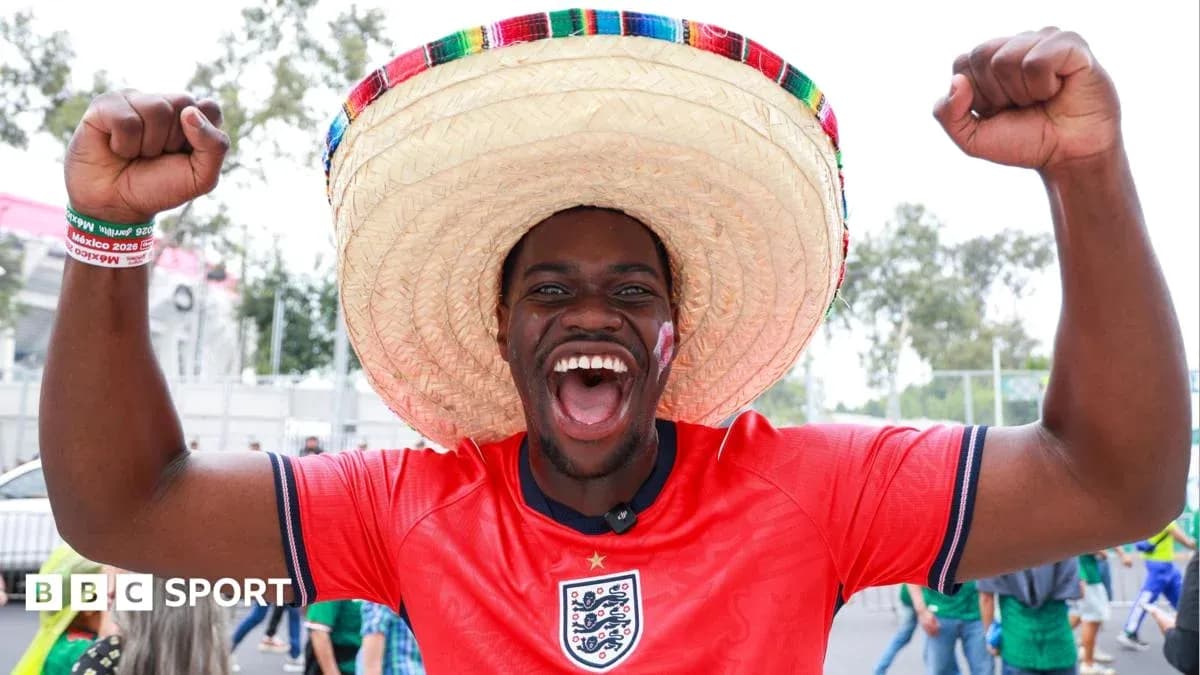 Fan wearing sombrero celebrating at football event Fan wearing sombrero celebrating at football event