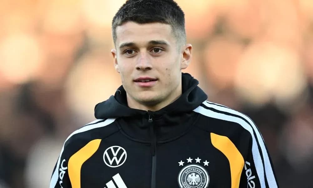 Player in Germany national team training jacket Player in Germany national team training jacket