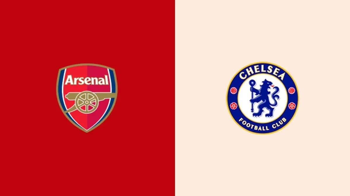 Arsenal and Chelsea football club logos side by side Arsenal and Chelsea football club logos side by side