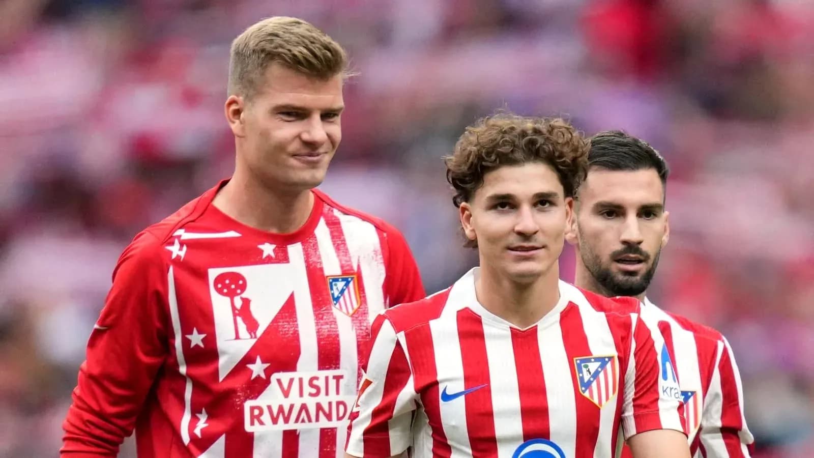 Atletico Madrid players in team jerseys before match Atletico Madrid players in team jerseys before match