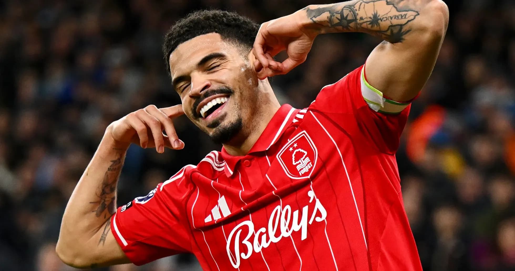 Player celebrating after scoring a goal in match Player celebrating after scoring a goal in match