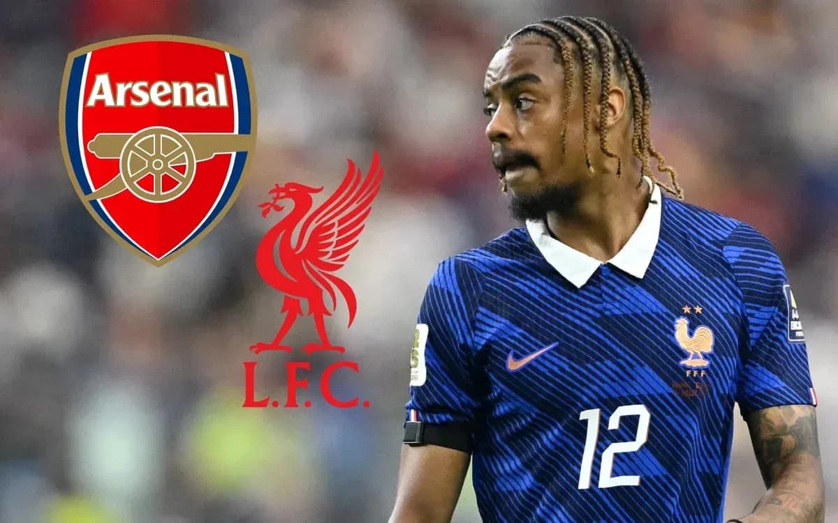 Player in France kit with club logos overlay Player in France kit with club logos overlay