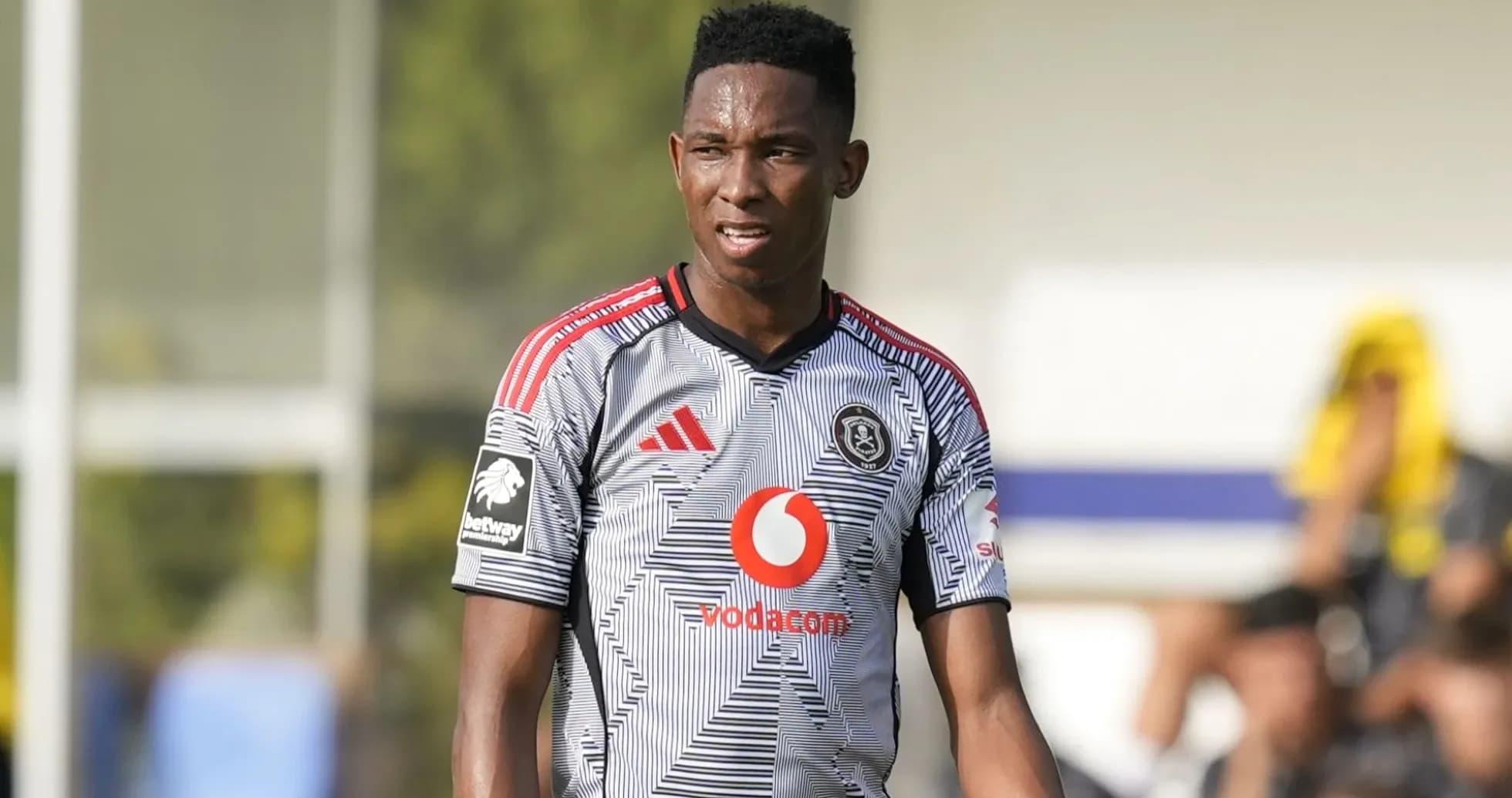 Player wearing Orlando Pirates jersey during match Player wearing Orlando Pirates jersey during match