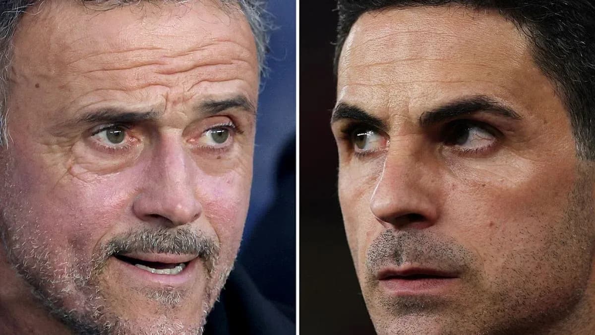 Close-up of two football managers in profile Close-up of two football managers in profile