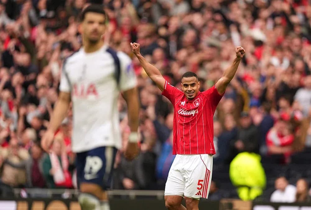 Nottingham Forest player celebrating a goal Nottingham Forest player celebrating a goal