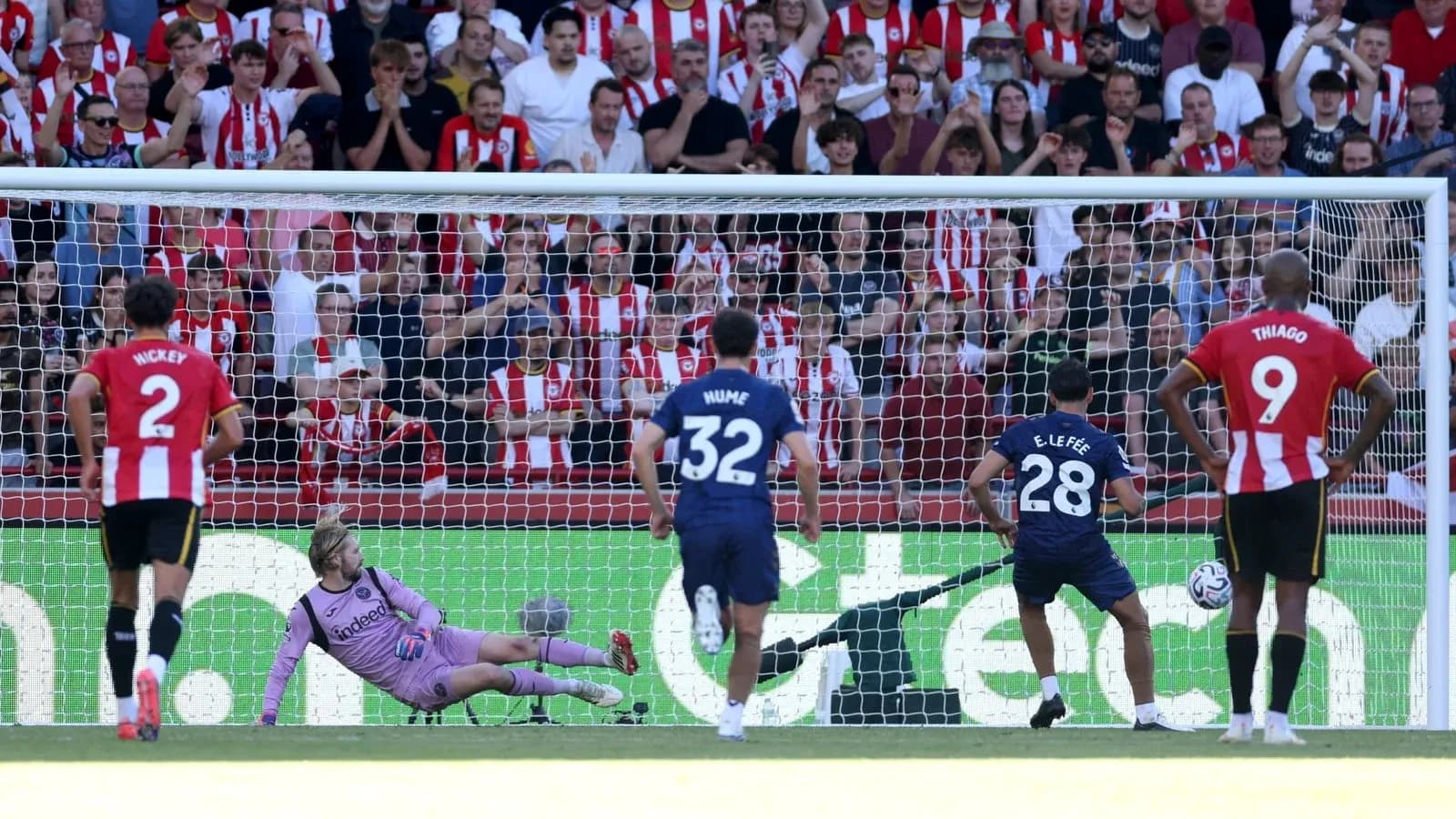 Penalty kick being taken during football match Penalty kick being taken during football match
