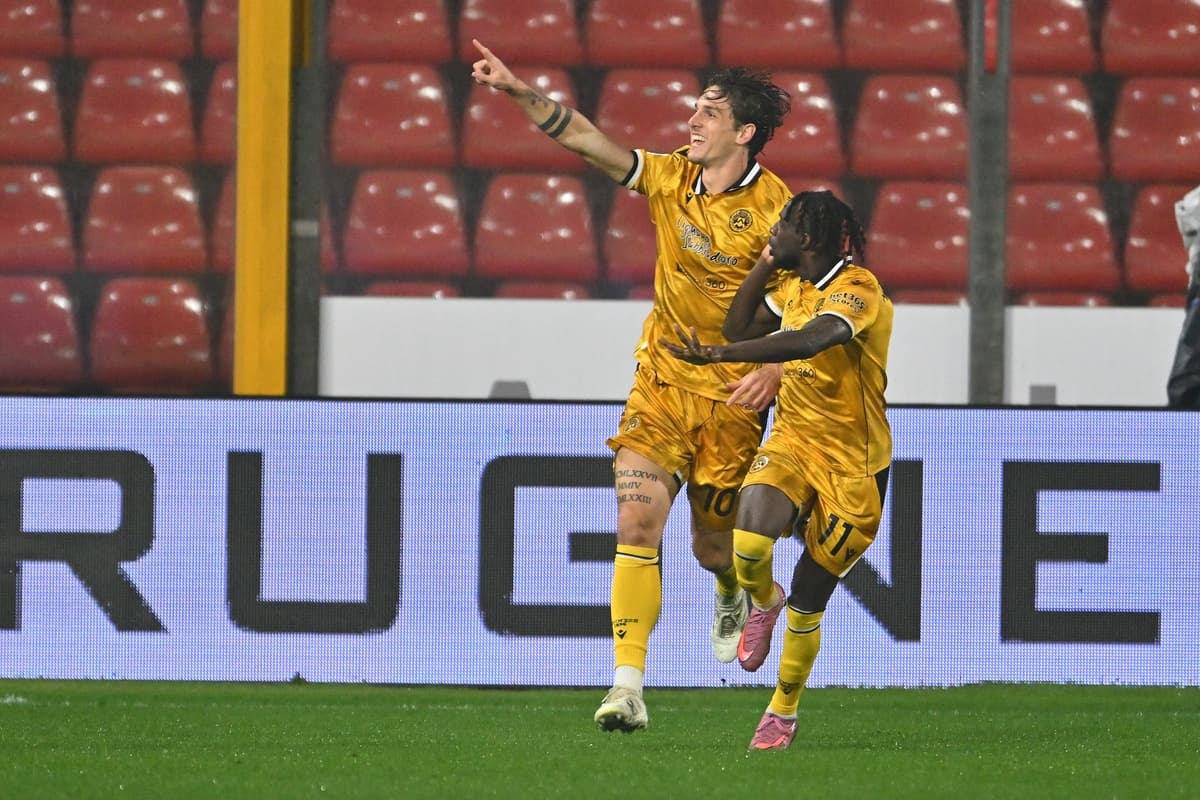 Players celebrating a goal during Serie A match Players celebrating a goal during Serie A match