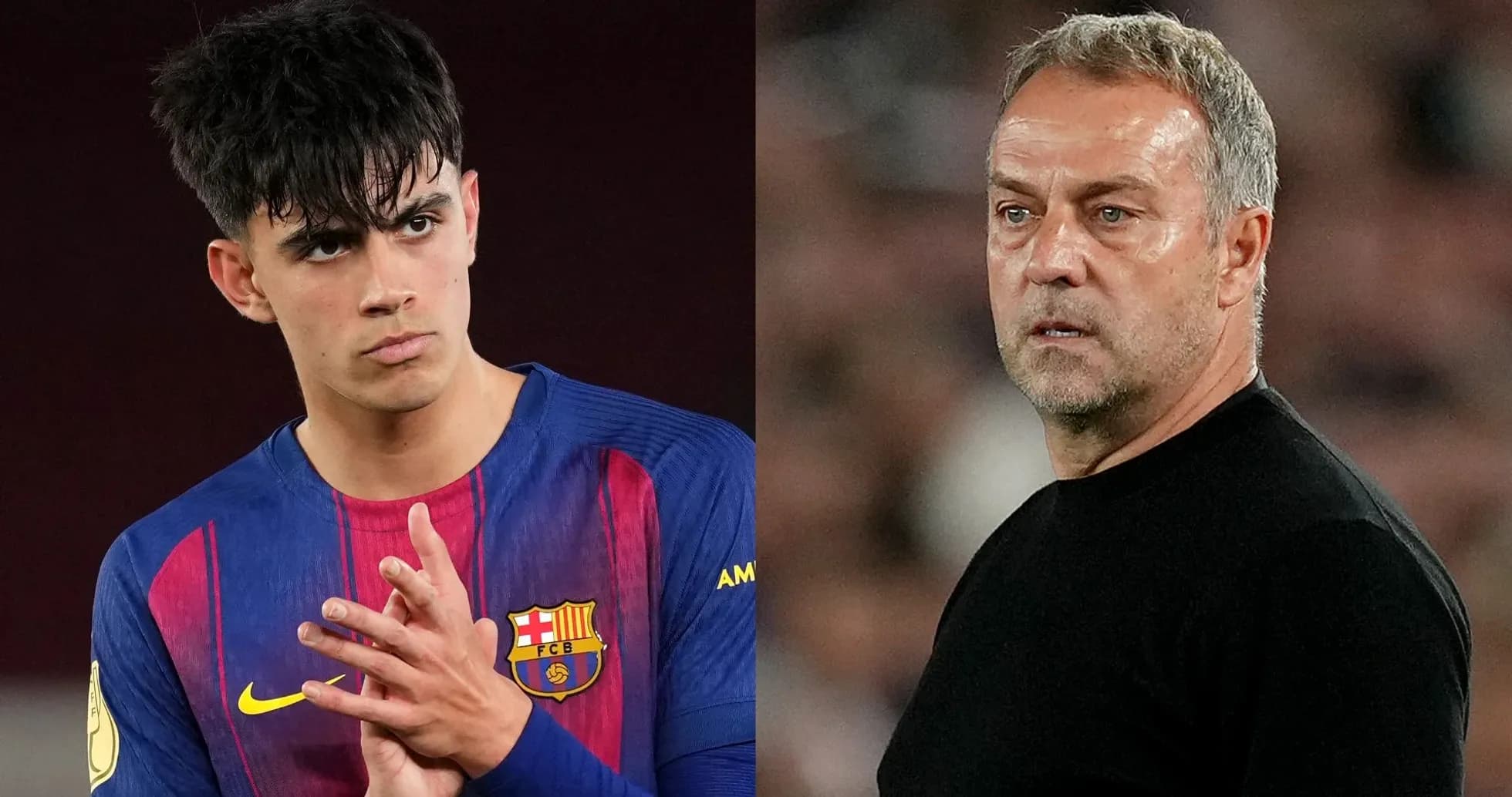 Barcelona player and coach during match preparation Barcelona player and coach during match preparation