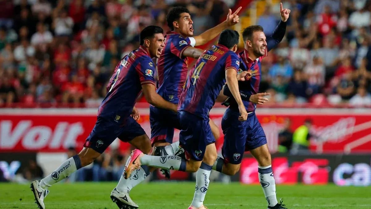 Players celebrating a goal during Liga MX match Players celebrating a goal during Liga MX match