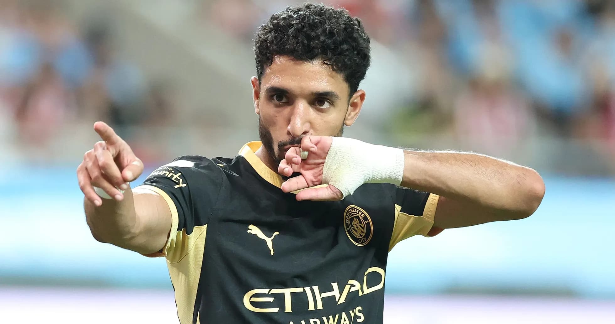 Player celebrating with gesture during match Player celebrating with gesture during match