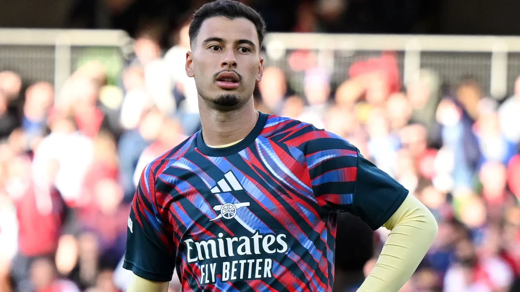 Goalkeeper wearing colorful jersey during match warm-up Goalkeeper wearing colorful jersey during match warm-up