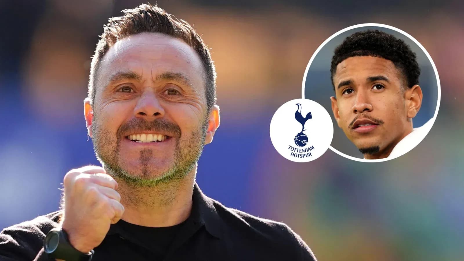 Coach celebrating with Tottenham Hotspur player image Coach celebrating with Tottenham Hotspur player image