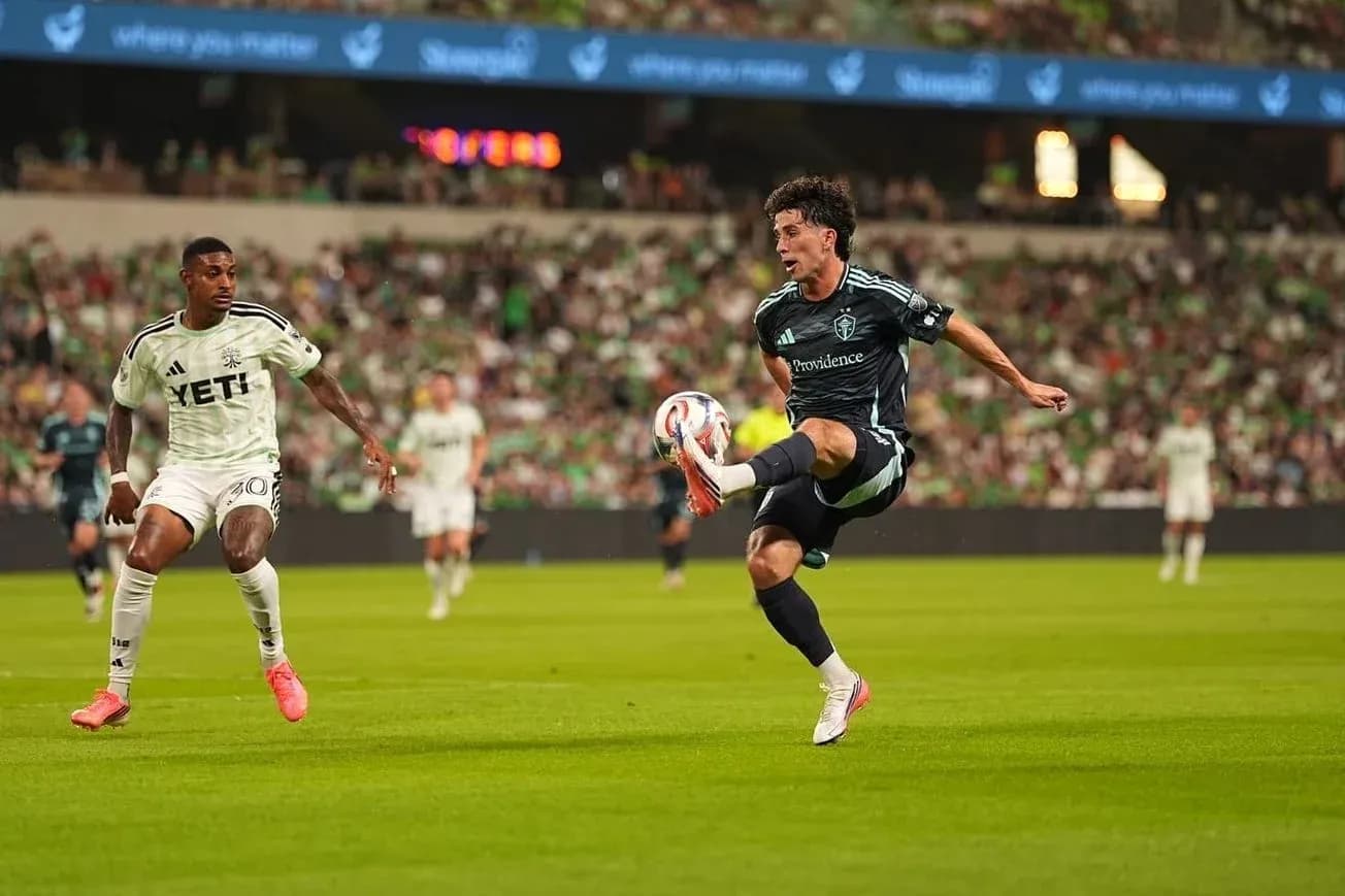 Seattle Sounders player in action against Austin Seattle Sounders player in action against Austin