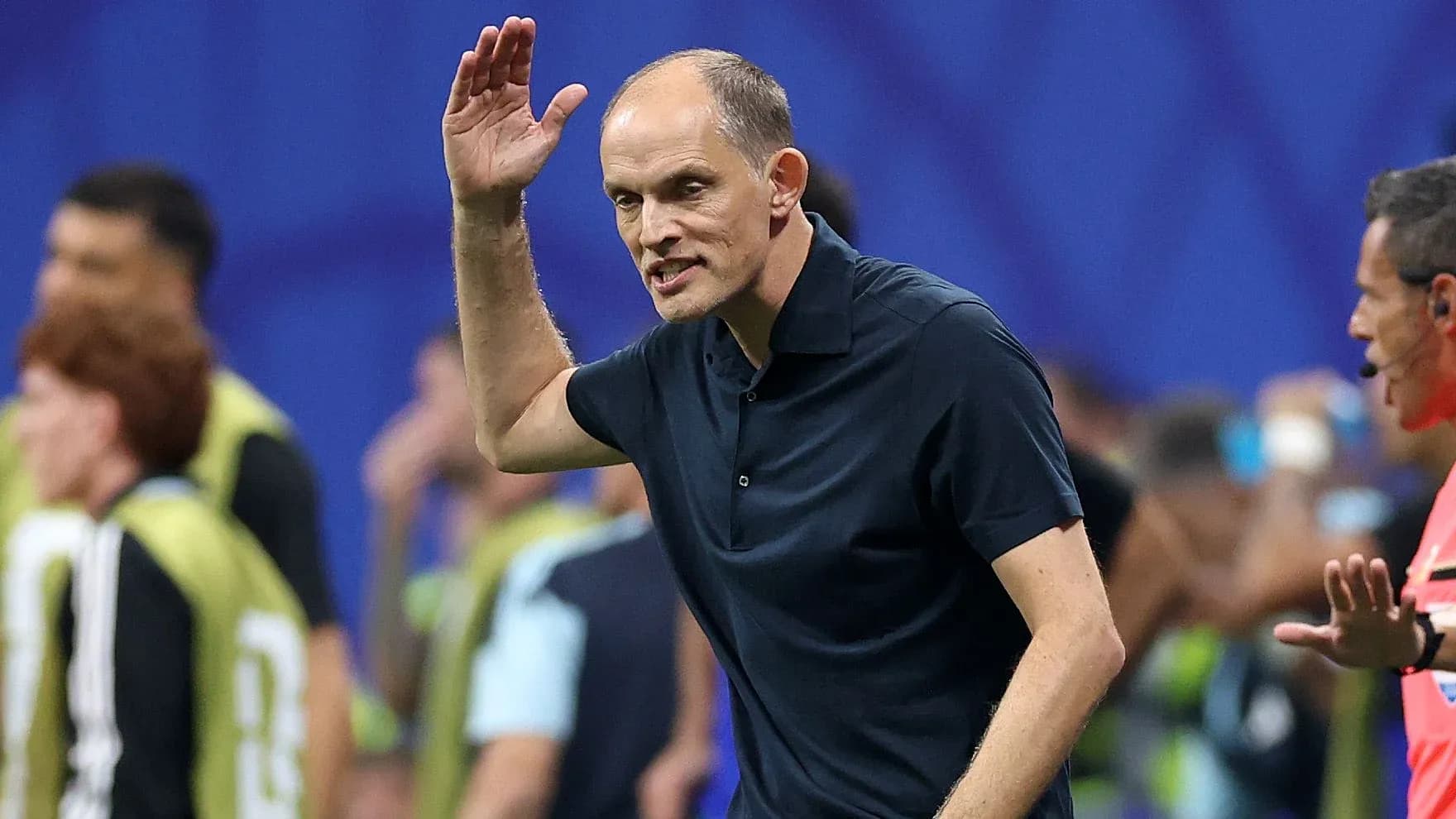 Coach giving instructions during a match Coach giving instructions during a match