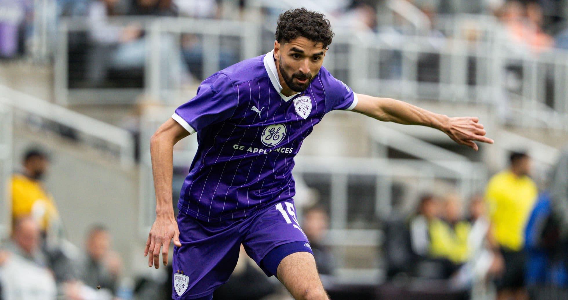 Louisville City player in action during match Louisville City player in action during match