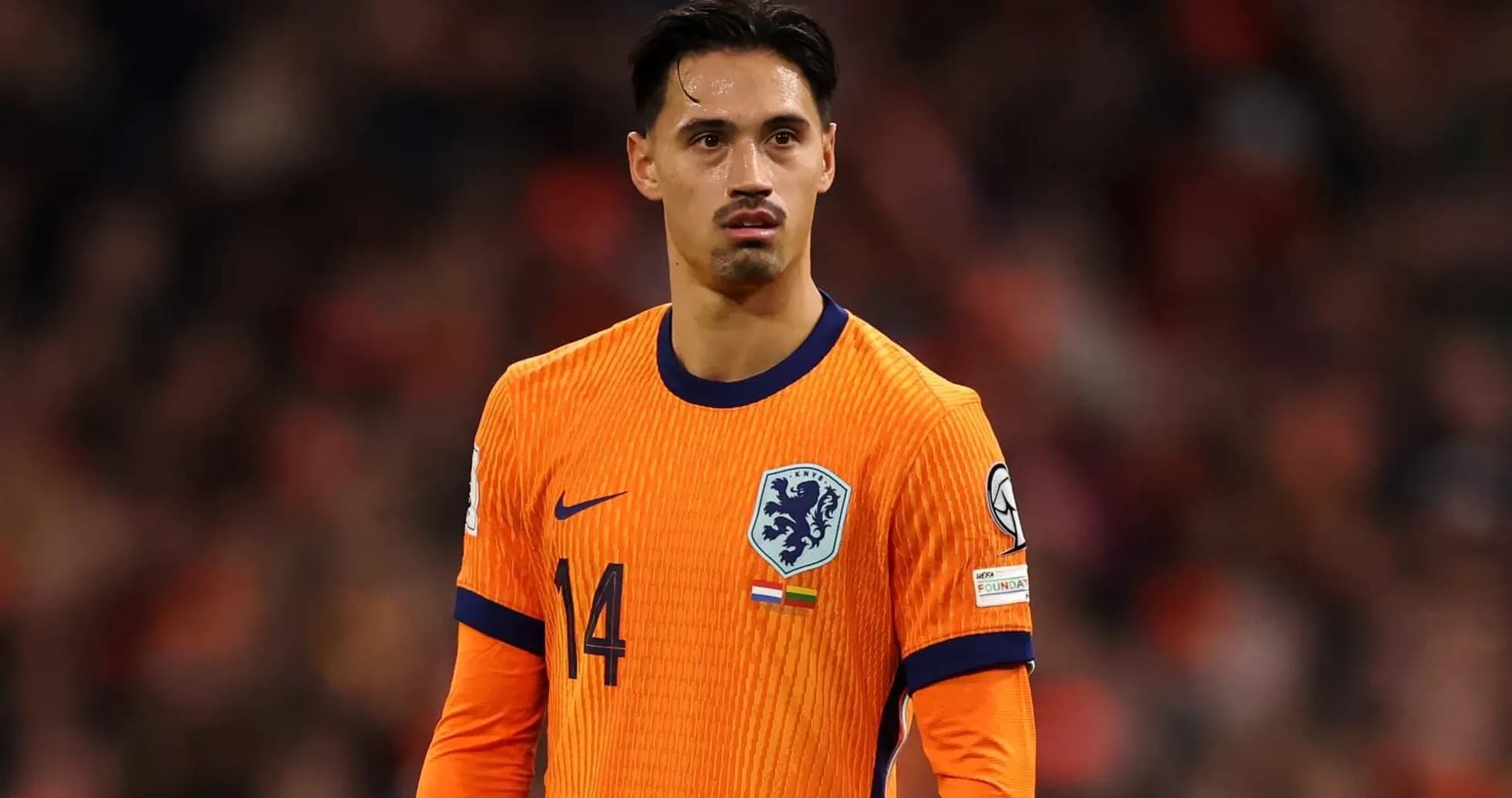 Player wearing orange Netherlands jersey during match Player wearing orange Netherlands jersey during match