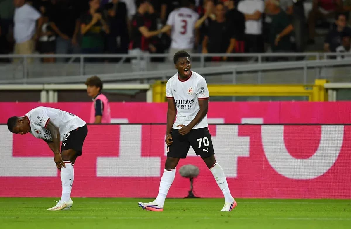 AC Milan player celebrating a goal during match AC Milan player celebrating a goal during match